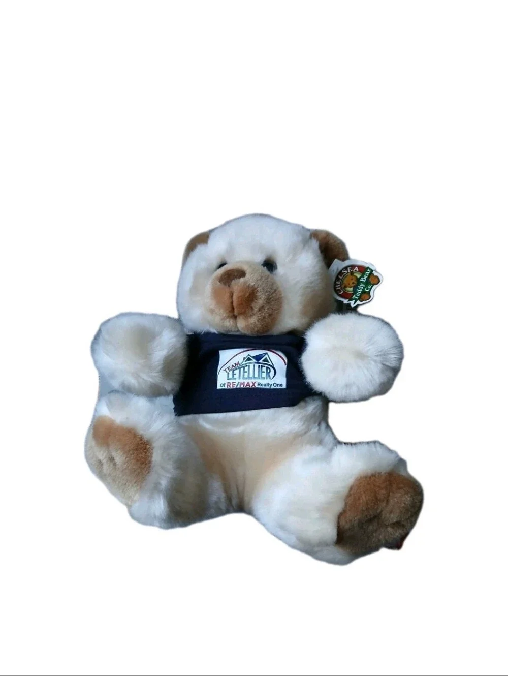 Set of 3 Plush Toys - Cream & Brown with Red Accents